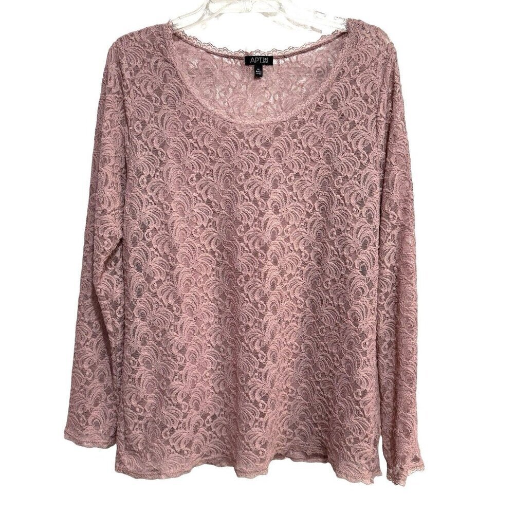 APT. 9 2-Piece Lace & Camisole Top Size XL Rose Pink Scoop Neck Special Occasion